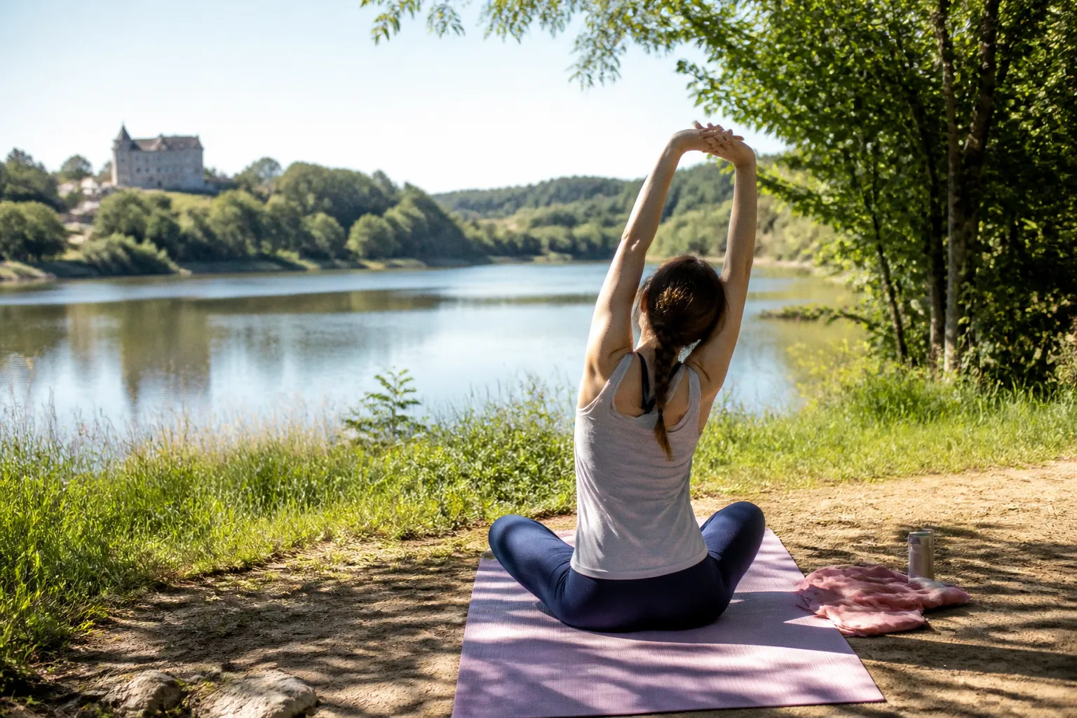 Yoga en plein air à Combourg : une parenthèse ressourçante face au lac